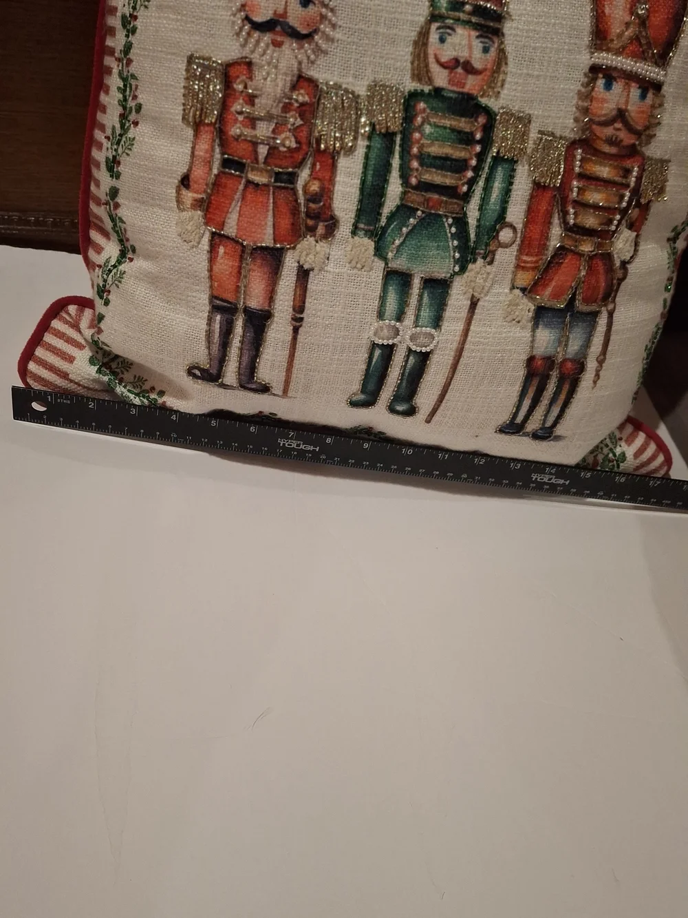 Holiday Nutcracker Decorative Pillow - Red & Green